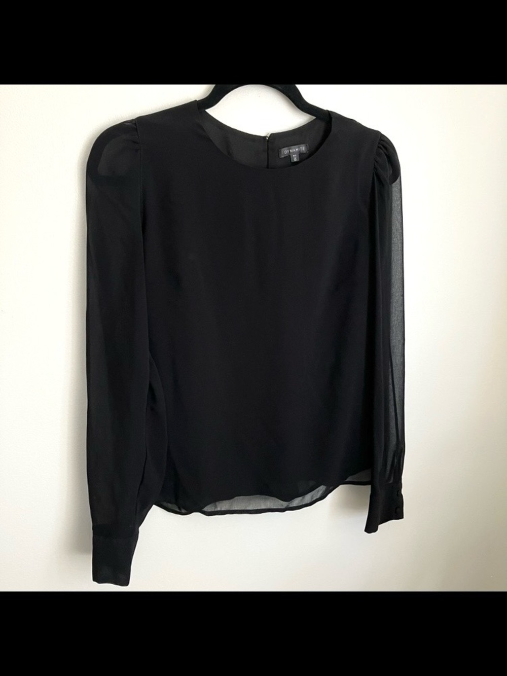 Dynamite Long Sleeved Blouse with Sheer Sleeves